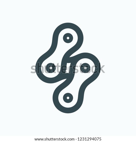 Bike chain icon, motorcycle chain parts vector icon