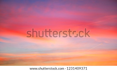 Pattern of sky and clouds with effect of pastel colored. Skyline on the sunset 