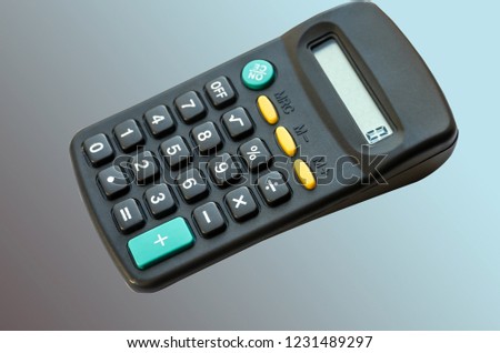calculator on a blue background