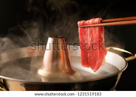 Shabu-shabu of beef slice