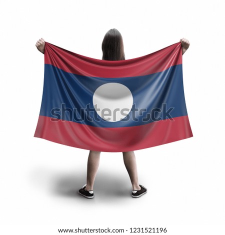 Women and Laos flag