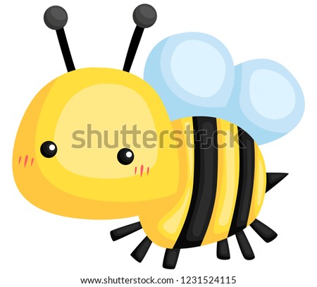 a vector of a cute and small bee