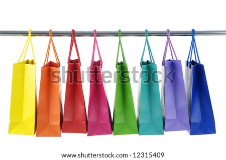 Colorful Shopping Bags on white background Royalty-Free Stock Photo #12315409