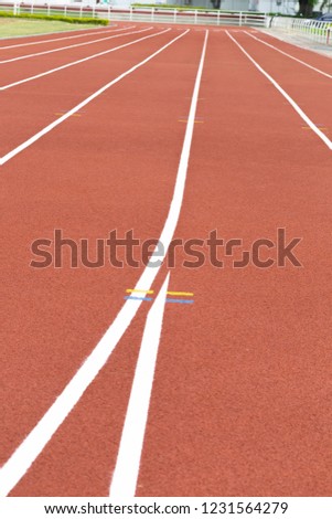 Red Running Track in Sport Field, Track Background