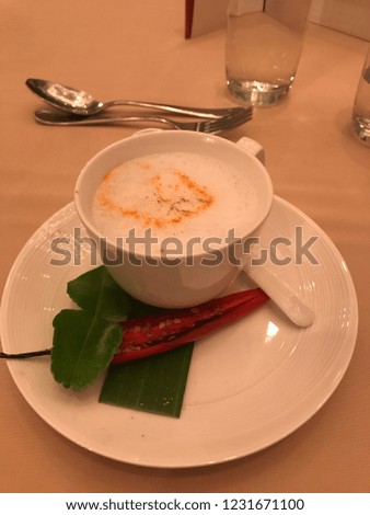 Thai soup. It’s called “Tom Kha Kai”