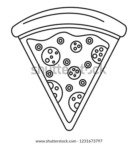 Pizza slice icon. Outline pizza slice vector icon for web design isolated on white background