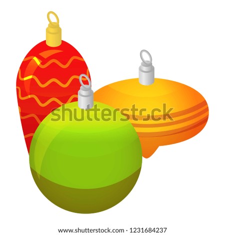 Xmas tree toy icon. Isometric of xmas tree toy vector icon for web design isolated on white background