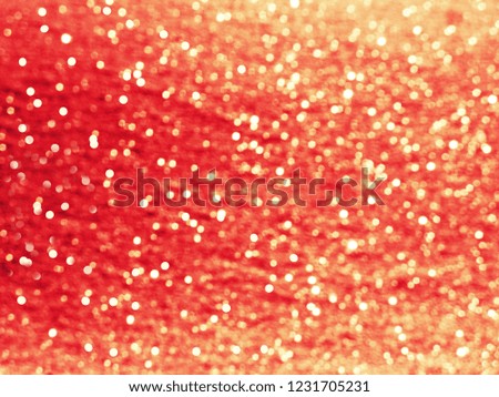 abstract red gold background colorful blurred christmas light garland snow