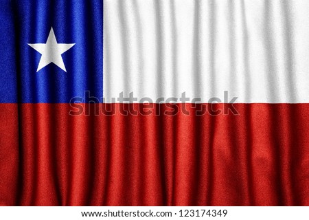 Fabric texture of the flag of Chile