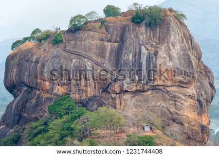 The Lion Rock in Sigiriya seen from Pidurangala, Sri Lanka.