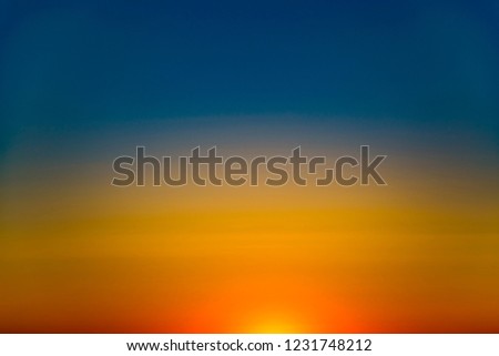 Colorful sunset in the blue sky. Sunset - rainbow. Abstract natural background