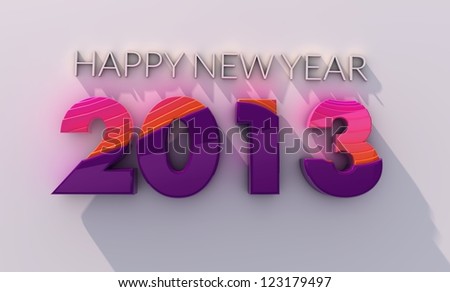 Happy New Year / 2013 / 3D render