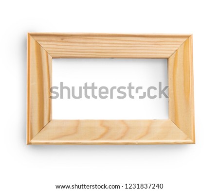 Empty wooden frame isolated on a white background