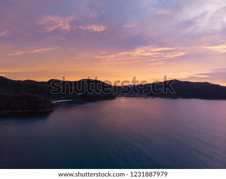 Aerial drone image of Beautiful Nature sunset landscape
