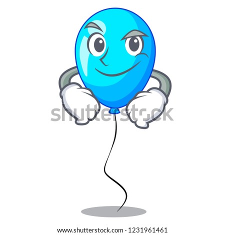 Smirking blue balloon character on the rope