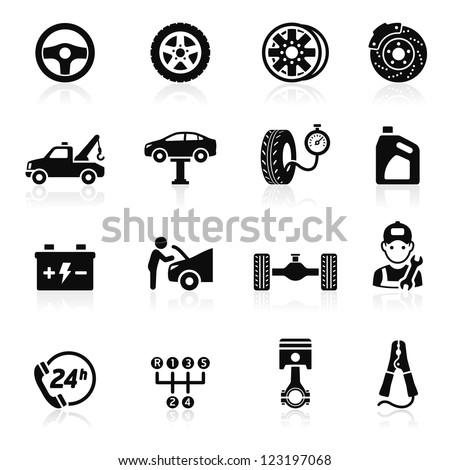 Car service maintenance icon set1. Vector illustration. More icons in my portfolio.