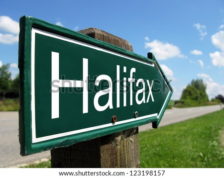 Halifax signpost along a rural road