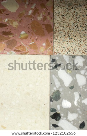 Kitchen bathroom tiles showroom display of new tiling option for floors and walls for home granite effect.