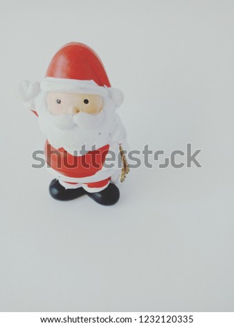 santa comes along standing on white background