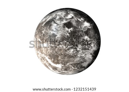 Fiction dark brown stone planet with atmosphere. Elements of this image furnished by NASA.