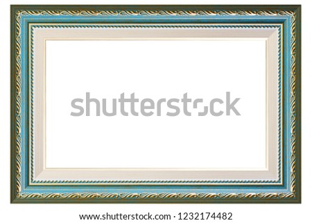 A color vintage frame on a white background, isolated