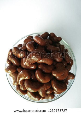 Collection set of Chocolate candy in bean shape.
