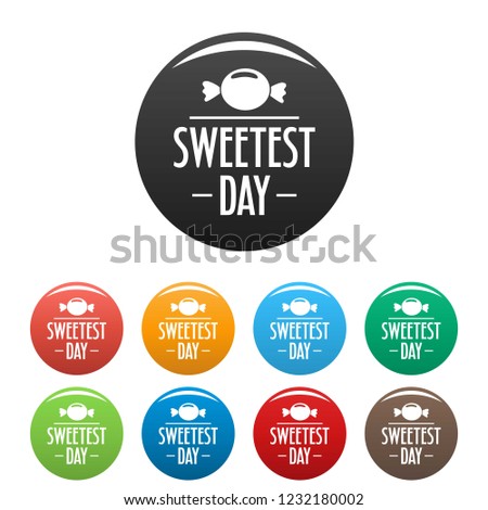 Bonbon candy sweet icons set 9 color vector isolated on white for any design