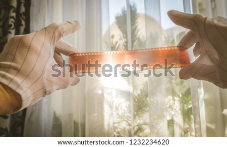 black and white film on the viewing screen