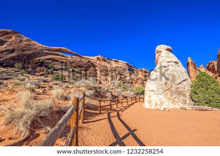 Arches National Park Landscape Arch at early sunrise