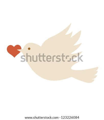 Vector bird. Valentine card