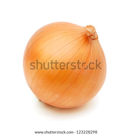 Ripe onion on a white background Royalty-Free Stock Photo #123228298