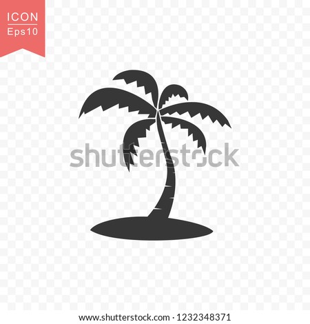 Palm tree icon simple silhouette flat style vector illustration on transparent background.