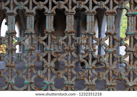 Corrosion of rust on old steel doors