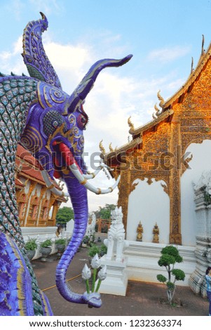 Beautiful sculpture of legends animals in Thai fairy tales