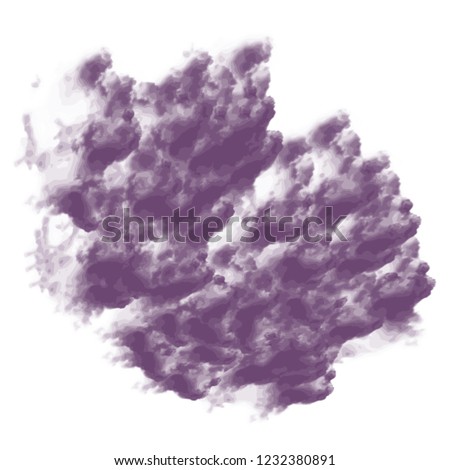 violet purple watercolor single cloudscape background pattern, vector illustration