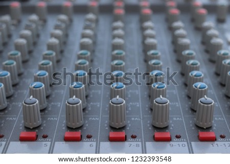 Voice control keys Sound equalizer close up