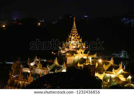 Aerial View of Shwedagon Pagoda, Myanmar