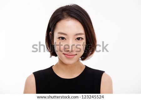Young Asian pretty business woman close up portrait .