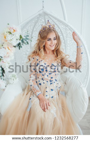 girl in a gorgeous dress and crown
