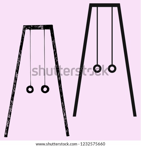 gymnastic rings vector silhouette isolated