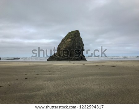 Giant unique rock at ocean