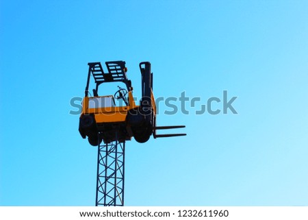Forklift truck isolated. Warehouse transport.