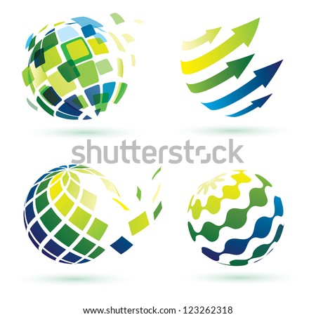 abstract globe icons, business and social networks concept