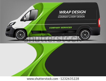 Van Wrap Livery deaign. Ready print wrap design for Van. Royalty-Free Stock Photo #1232635228