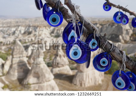 Turkish evil eyes symbol at Cappadocia 