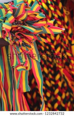 Ribbon of the Ethiopian flag Royalty-Free Stock Photo #1232842732