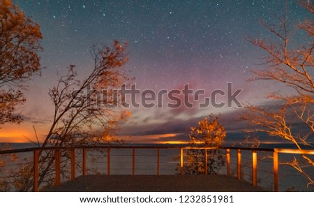 Night photo with stars long exposure