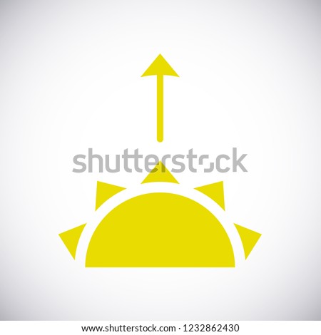 Weather vector icon of a rising Sun on a white background, 