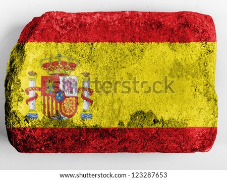 Spain. Spanish flag  painted on brick