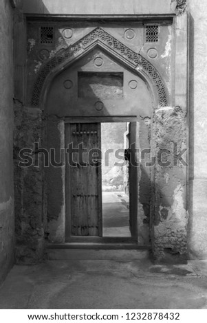 Old Arab architecture, Buildings, doors and mosque  Royalty-Free Stock Photo #1232878432